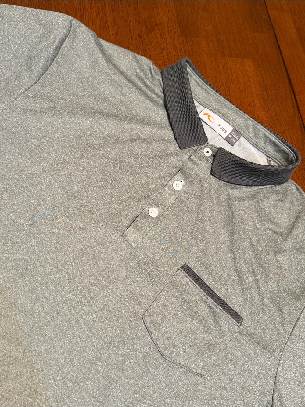 KJUS Men’s 56 XL Gray Strike Primflex Golf Stretch Polo Shirt Performance